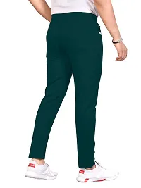 Stylish Mint Green Lycra Solid Regular Track Pants For Men-thumb1