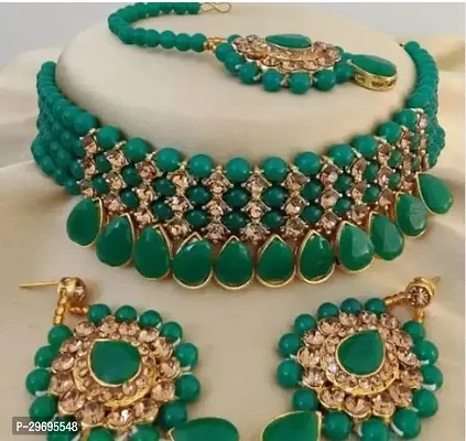 Stylish Green Alloy Jewellery Set For Women-thumb0