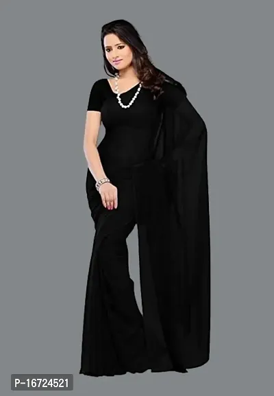 Attractive Faux Georgette Saree with Blouse piece-thumb0