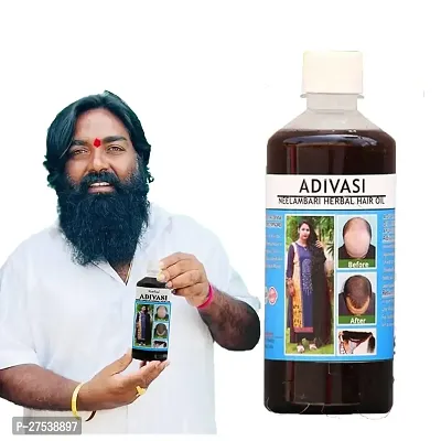 Adivasi Neelambari Amla,Bhringaraj Ext, Neem, Tulsi,Lodhar,Brahmi, Nagekeshar, Ghrit Kumari, Til Oil Ayurvedic Nourishment For Hair 250 ml-thumb0