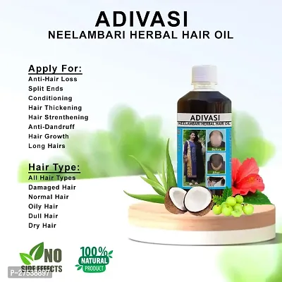 Adivasi Neelambari Amla,Bhringaraj Ext, Neem, Tulsi,Lodhar,Brahmi, Nagekeshar, Ghrit Kumari, Til Oil Ayurvedic Nourishment For Hair 250 ml-thumb4