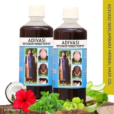 Adivasi Neelambari Hair Growth Oil - Controls Hairfall 250 Ml Pack Of 2-thumb0