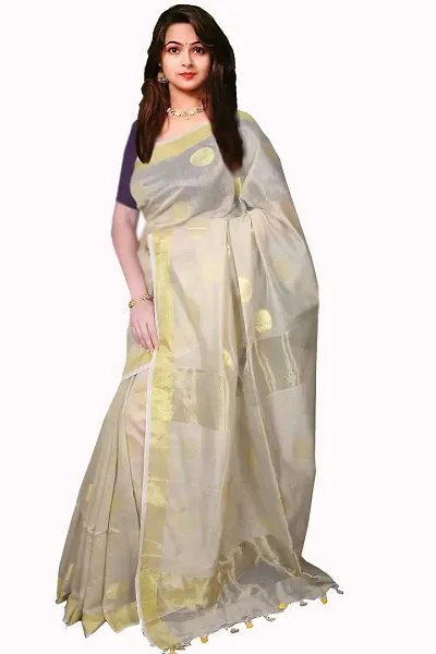 Sushrita Boutique Womens Traditional Prints Solid Woven Handloom Saree (JBS_P)
