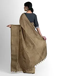 Sushrita Boutique Womens Traditional Prints Solid Khadi Handloom Saree (Plain Cotton-Cream)-thumb2