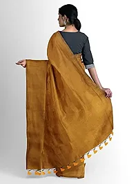 Sushrita Boutique Womens Traditional Prints Solid Khadi Handloom Saree (Plain Cotton-yellow)-thumb2