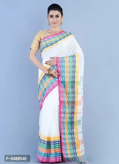 Sushrita Boutique Womens Traditional Prints Solid Khadi Handloom Saree (NGP_7)