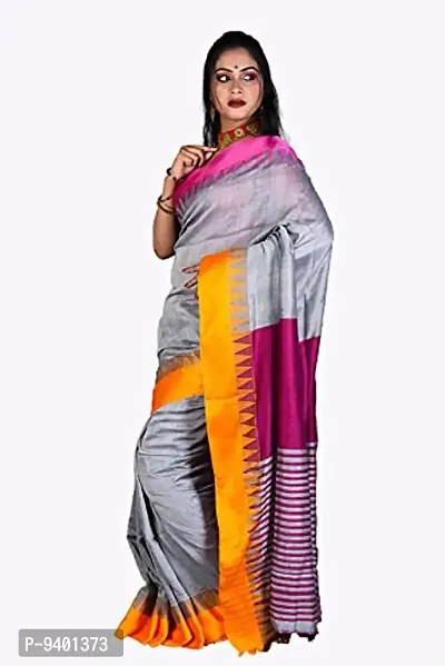 Sushrita Boutique Womens Floral Solid Woven Handloom Saree (Temple_4)-thumb2