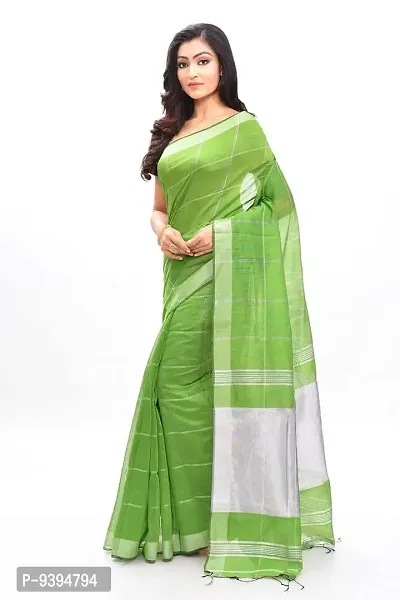 Sushrita Boutique Womens Checkered Zari Jacquard Handloom Saree (Jori-check-1)-thumb0