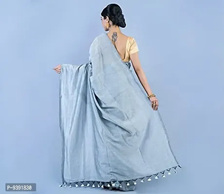 Women's Khadi Cotton Saree (Cotsar_13_Grey)-thumb2