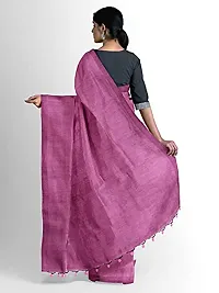 Sushrita Boutique Womens Traditional Prints Solid Khadi Handloom Saree (Plain Cotton-pink)-thumb2