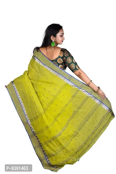 Sushrita Boutique Womens Traditional Prints Solid Tangail Handloom Saree (Kolka Par- 4)-thumb3