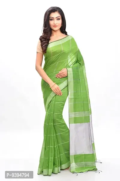 Sushrita Boutique Womens Checkered Zari Jacquard Handloom Saree (Jori-check-1)-thumb2