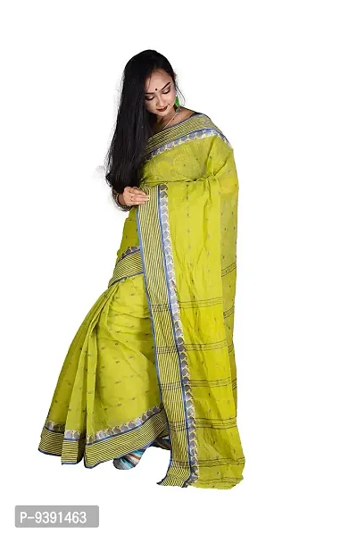 Sushrita Boutique Womens Traditional Prints Solid Tangail Handloom Saree (Kolka Par- 4)-thumb2