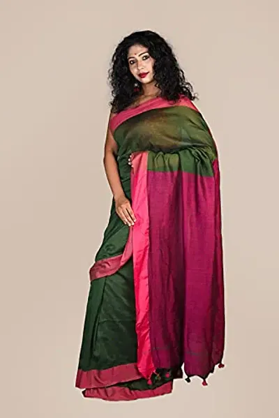 Sushrita Boutique Womens Traditional Prints Solid Woven Handloom Saree (PCPPS_P)