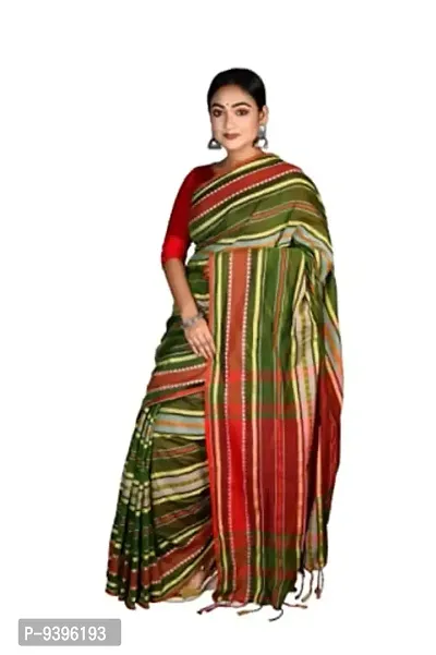 Sushrita Boutique Womens Traditional Prints Solid Woven Handloom Saree (Dhaniakhali-34)