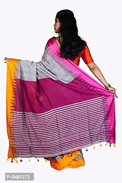 Sushrita Boutique Womens Floral Solid Woven Handloom Saree (Temple_4)-thumb3