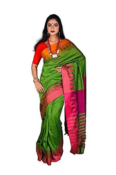 Sushrita Boutique Womens Floral Woven Handloom Saree (Temple_p)