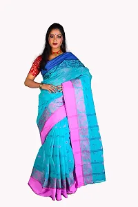 Sushrita Boutique Womens Traditional Prints Solid Tant Handloom Saree (Tant_boro_para-50)-thumb2