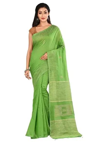 Sushrita Boutique Womens Traditional Prints Solid Khes Handloom Saree (KBS_P)