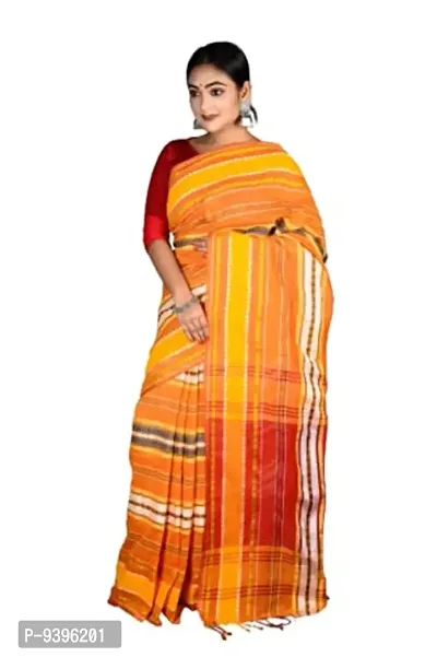 Sushrita Boutique Womens Traditional Prints Solid Woven Handloom Saree (Dhaniakhali-76)