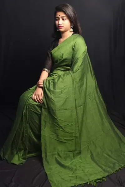 Stylish Cotton khadi Woven Saree With Blouse Piece