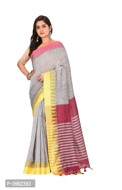 Stylish khadi Cotton Saree With Blouse Piece-thumb0