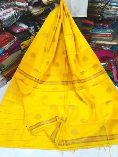 Cotton Silk Woven Design Sarees with Blouse Piece