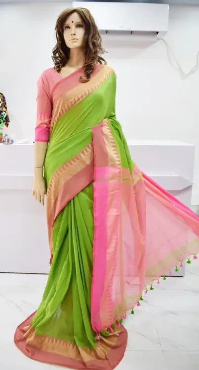 Handloom Temple Border Cotton Sarees