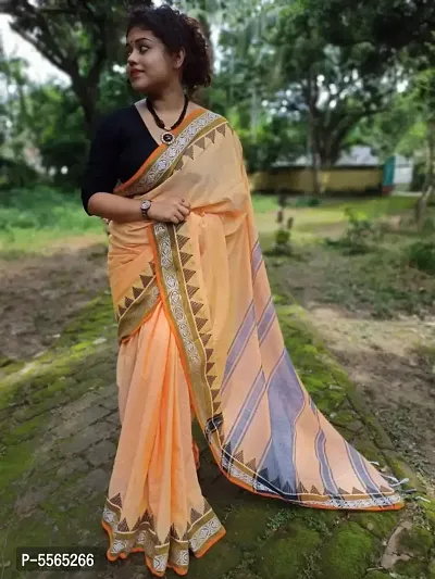 Stylish Cotton Handloom Saree with Blouse Piece-thumb0