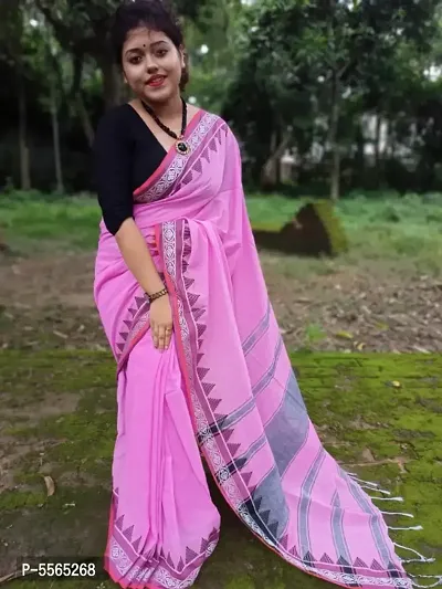 Stylish Cotton Handloom Saree with Blouse Piece
