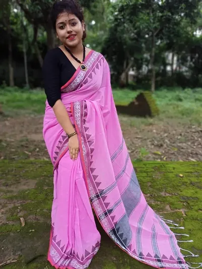 Stylish Handloom Saree with Blouse Piece