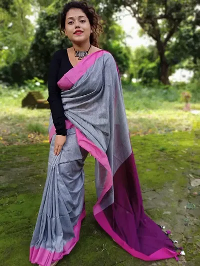 Trending Khadi Cotton Solid Sarees