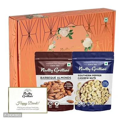 Nutty Gritties Signature Diwali Special Flavoured Dry Fruits Gift Box- 400 Grams-thumb0