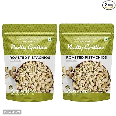 Nutty Gritties Premium California Roasted Pistachios- 400 Grams, Pack Of 2-thumb0