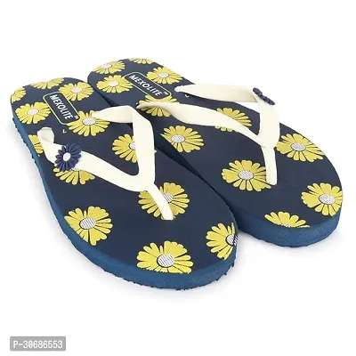 Comfortable Blue Rubber Printed Slippers For Men-thumb0