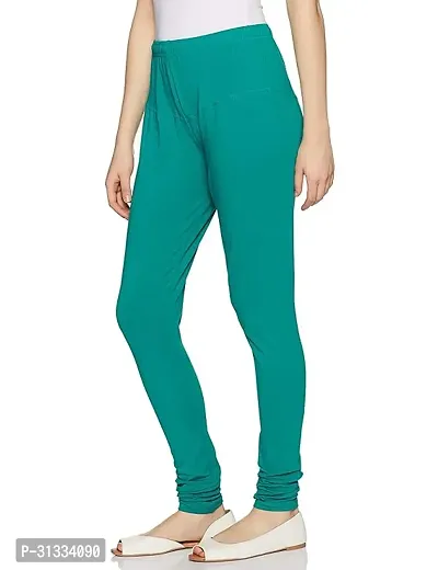 Stylish Green Solid Leggings For Women-thumb0