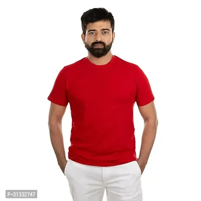 Stylish Maroon Polyester Solid T-Shirt For Men-thumb0