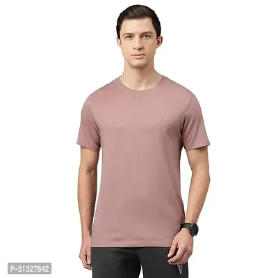 Stylish Pink Polyester Solid T-Shirt For Men-thumb0