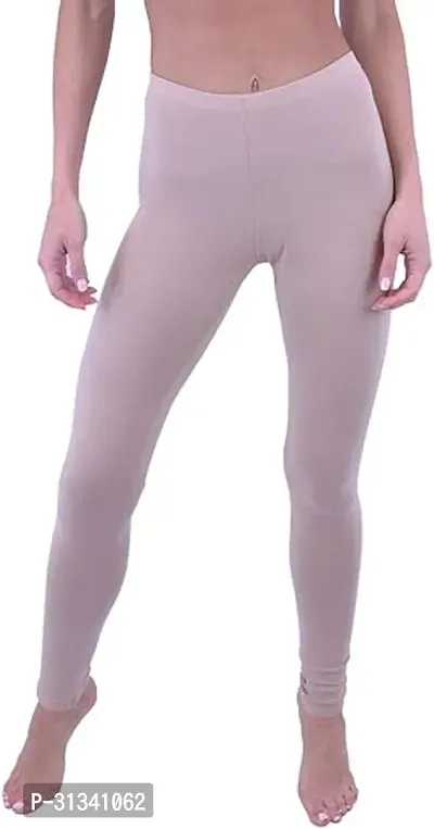 Stylish Pink Solid Leggings For Women-thumb0