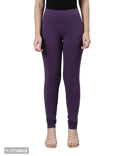 Stylish Purple Solid Leggings For Women-thumb0