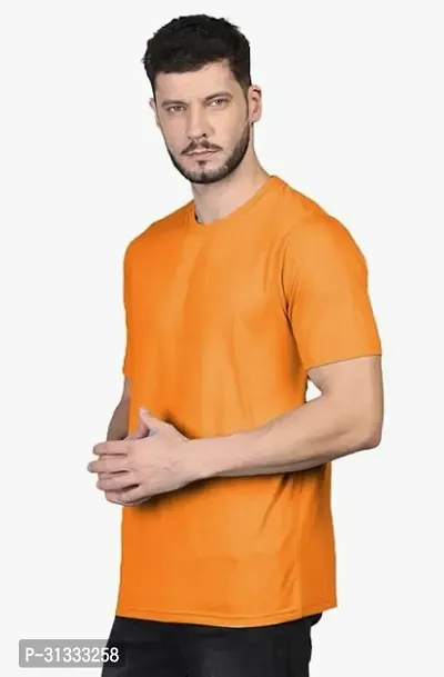 Stylish Yellow Polyester Solid T-Shirt For Men-thumb0