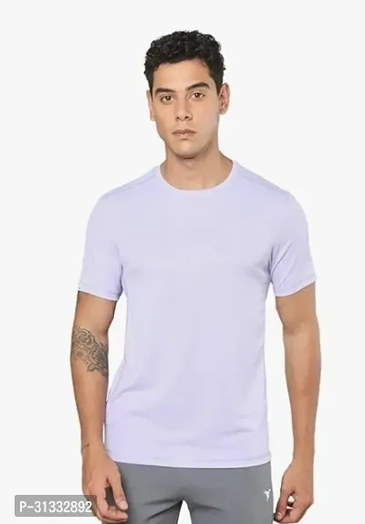 Stylish Blue Polyester Solid T-Shirt For Men-thumb0