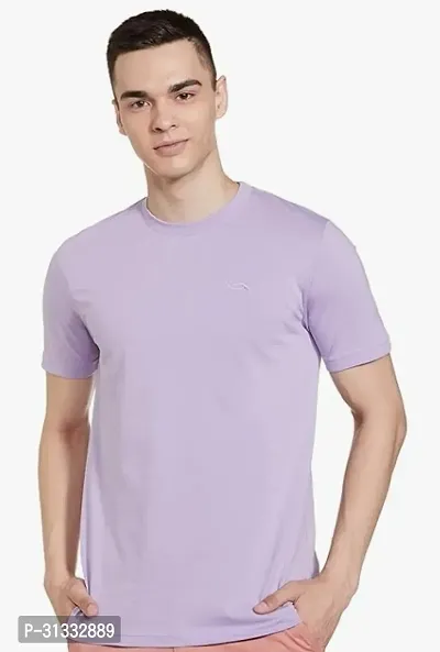 Stylish Blue Polyester Solid T-Shirt For Men-thumb0