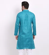 Blue Cotton Kurta Set For Men-thumb1