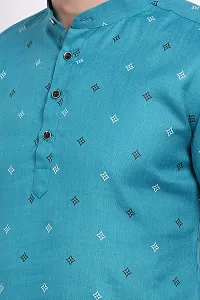 Blue Cotton Kurtas For Men-thumb4