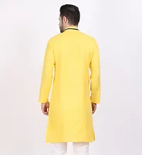 Yellow Cotton Kurtas For Men-thumb1