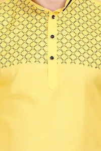 Yellow Cotton Kurtas For Men-thumb3
