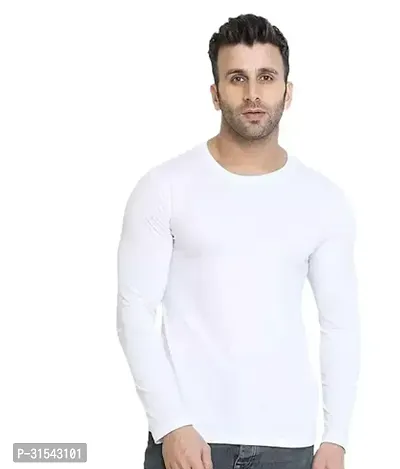 Reliable Polyester Solid Round Long Sleeves Neck Tees For Men