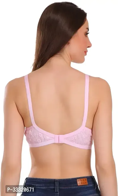 Stylish Pink Cotton Blend Solid Bras For Women-thumb4