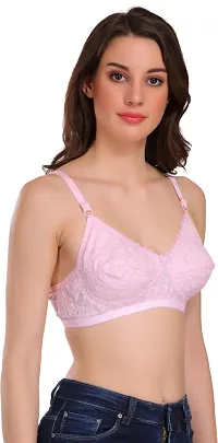 Stylish Pink Cotton Blend Solid Bras For Women-thumb2